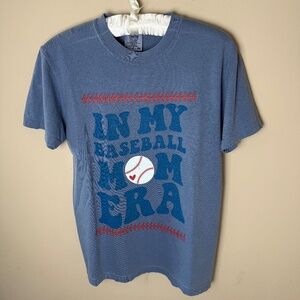 NWT Comfort Colors Baseball Mom Era Tee T-Shirt Womens Small Blue Top Summer $42